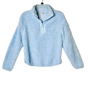 Wallflower Sky Blue Sherpa Quarter-Zip Pullover - Size M - NWT
